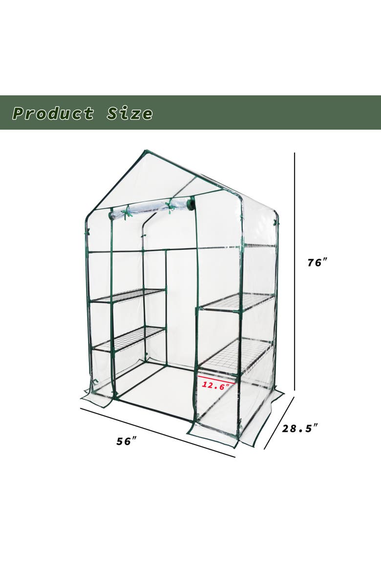 3-Tier Walk-In Greenhouse, Alternate, color, Multicolored
