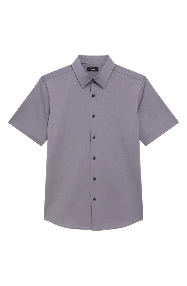 Theory Irving Short Sleeve Button-Up Shirt, Alternate, color, Carbon