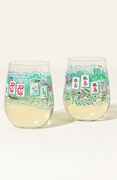 Mahjong Textured Tile Glass