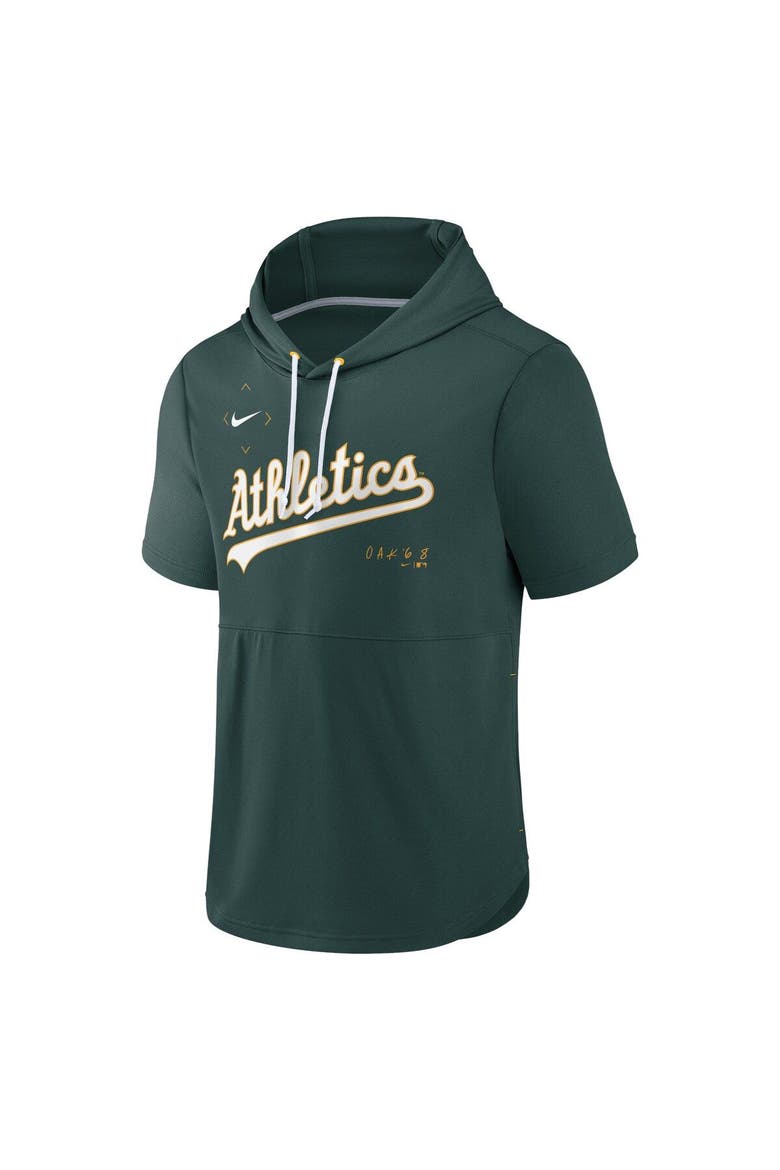 Men's Nike Green Oakland Athletics Springer Short Sleeve Team Pullover Hoodie, Alternate, color, Green