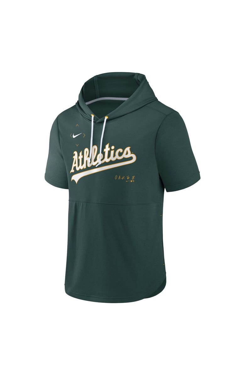 Nike Men's Nike Green Oakland Athletics Springer Short Sleeve Team Pullover Hoodie, Alternate, color,