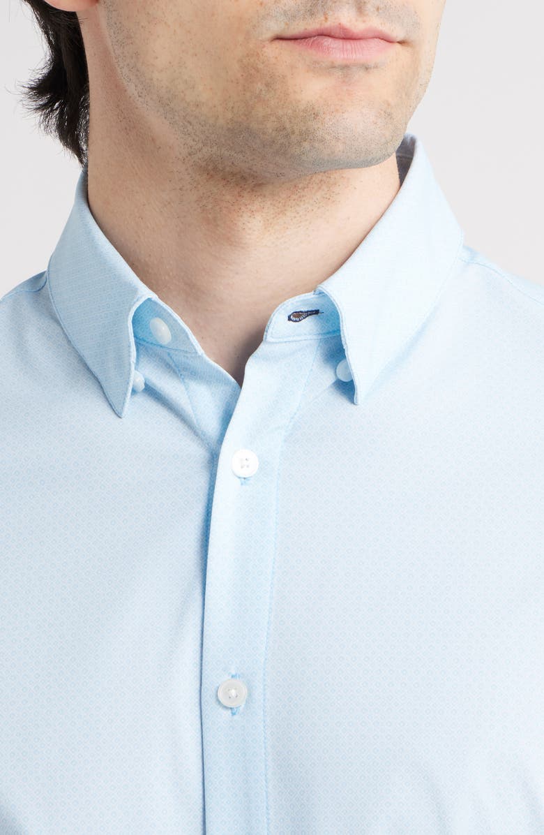 Mizzen+Main Leeward Trim Fit Button-Up Shirt, Alternate, color, Light Blue Rounded Diamond