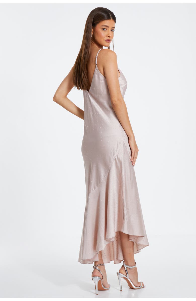 QUIZ Satin V Neck Maxi Dress, Alternate, color, 