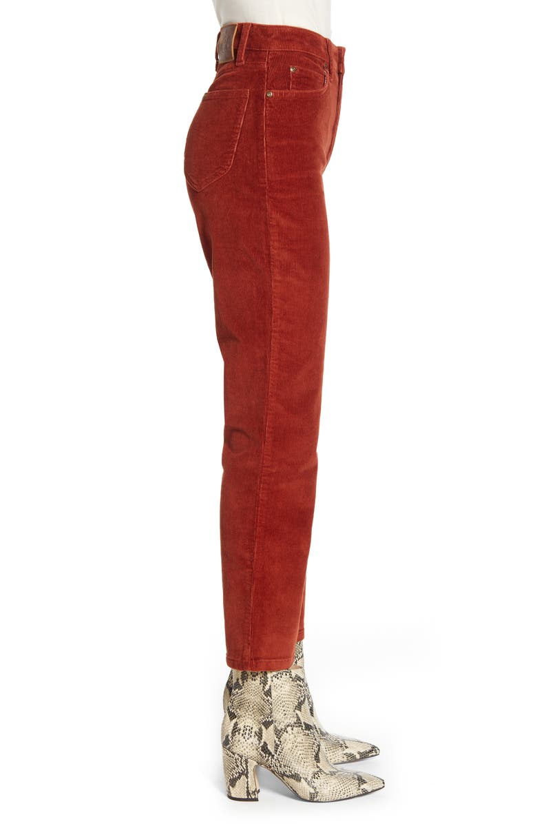Lee High Waist Straight Leg Corduroy Ankle Pants, Alternate, color,