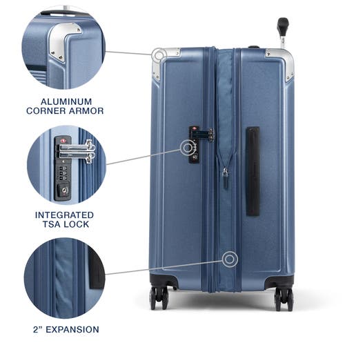 Travelpro Platinum Elite Hardside Expandable Checked- Medium 25-inch Spinner In Dark Sky Blue