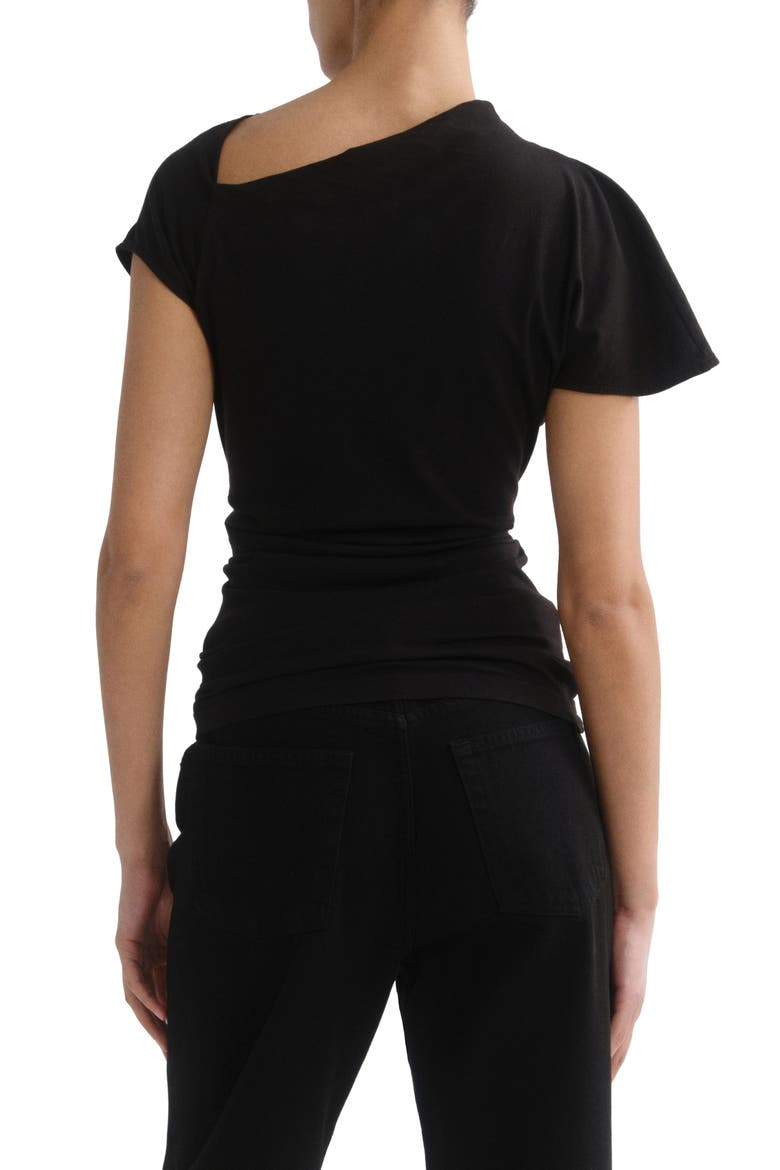 Beckly Asymmetrical Organic Cotton T-Shirt, Alternate, color, BLACK