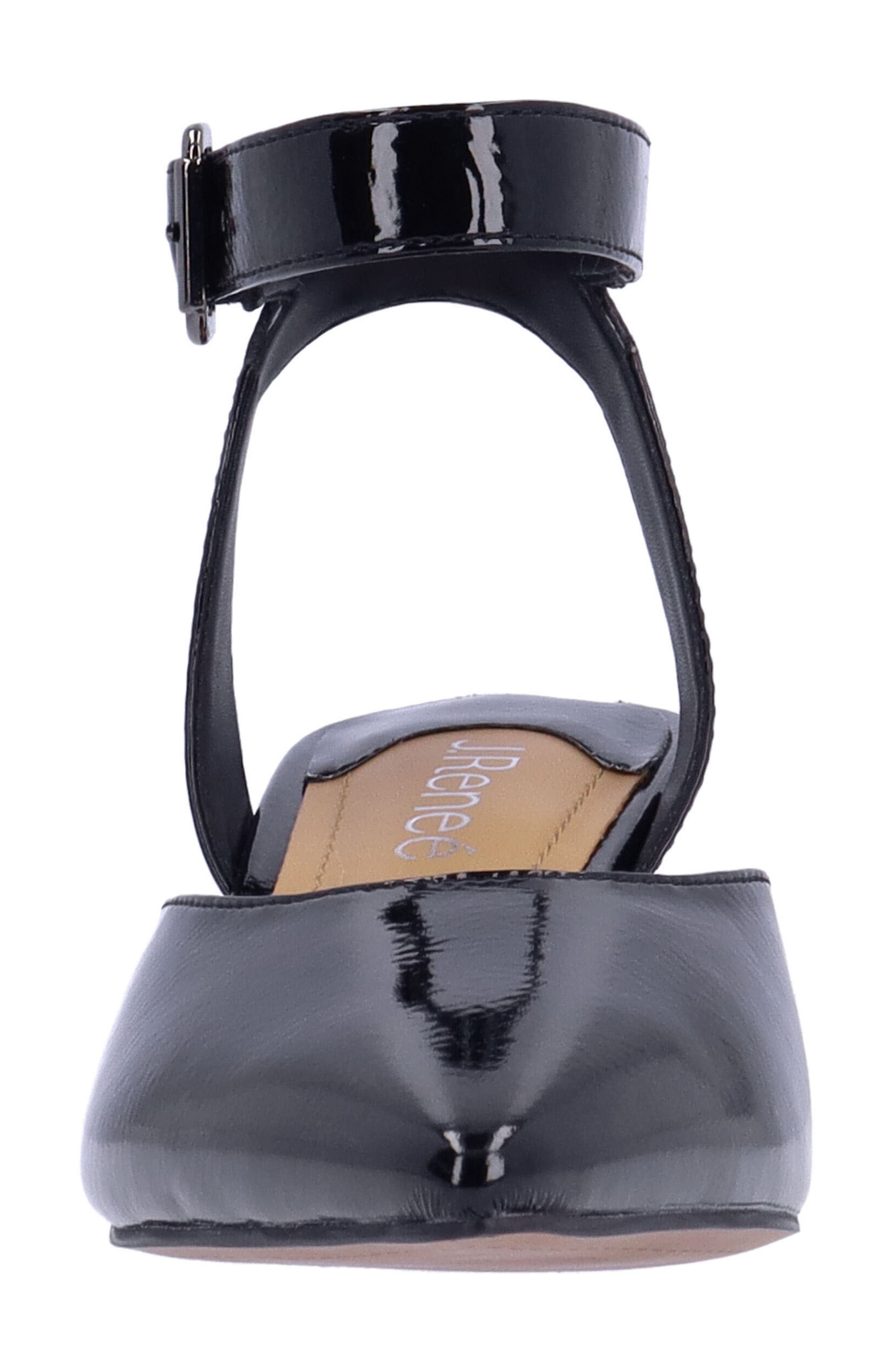 J. Reneé Tamsin Ankle Strap Pointed Toe Pump, Alternate, color, Black