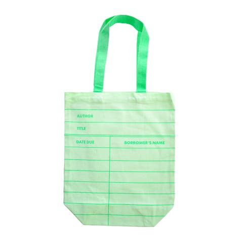 Book Club Library Green Canvas Tote Bag