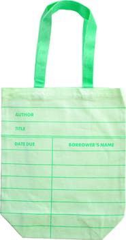 Jollity & Co. Book Club Library Green Canvas Tote Bag