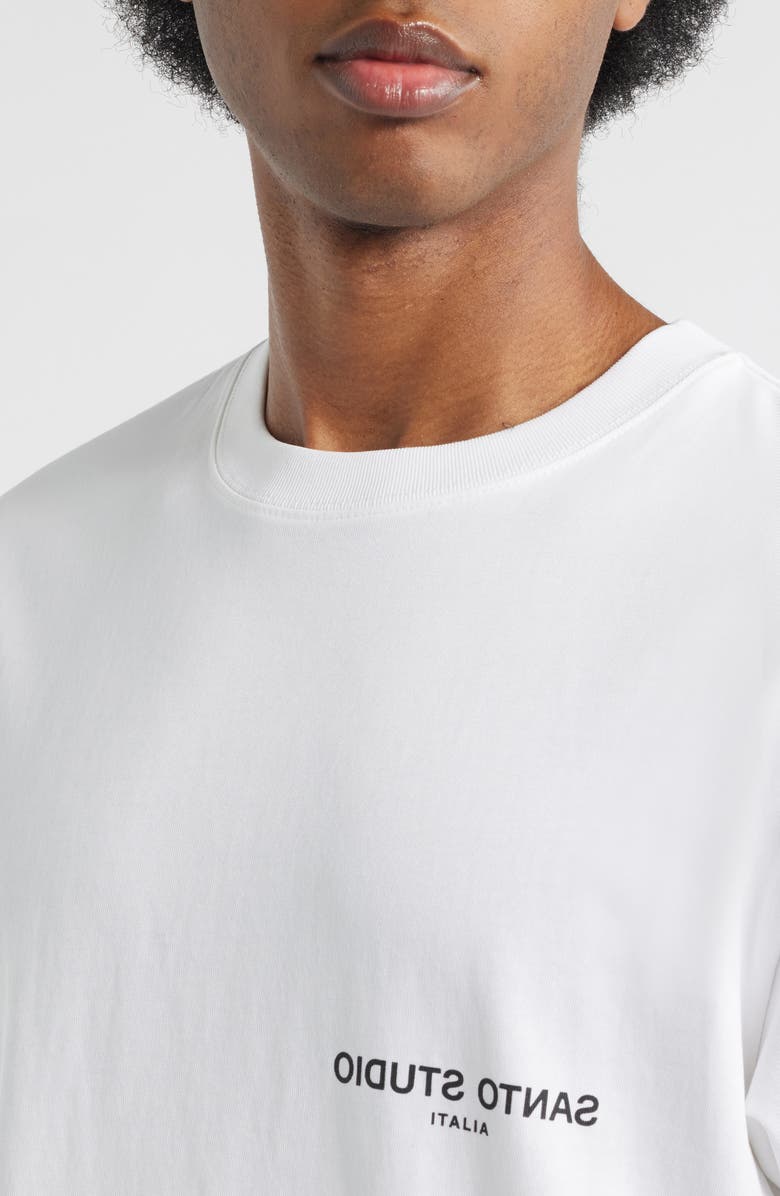 SANTO STUDIO Cotton T-Shirt, Alternate, color, White
