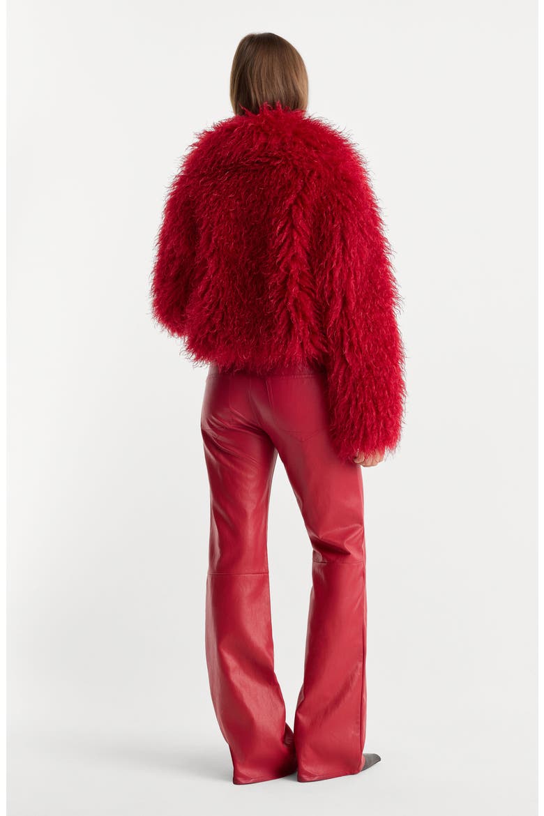 Better Than Leather Vintage Low Rise Flare Faux Leather Pants, Alternate, color, CARMINE