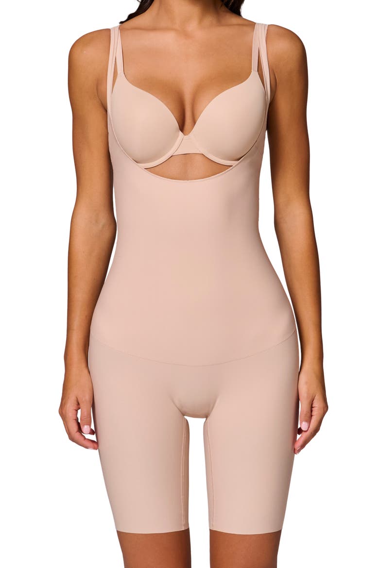 Story Open Bust Shaper Bodysuit, Alternate, color, PEAU ROSE