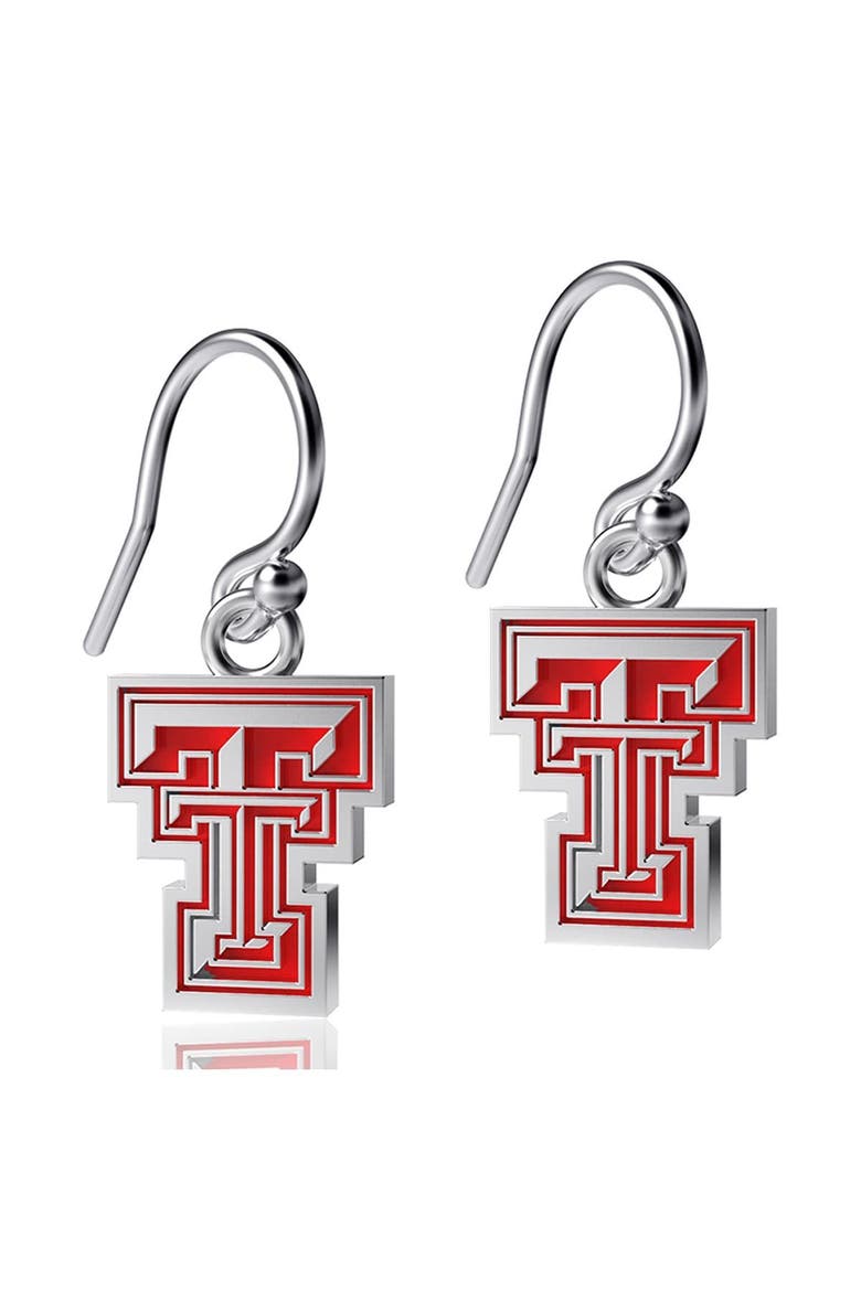 Women's Dayna Designs Texas Tech Red Raiders Silver Enamel Dangle Earrings, Main, color, Silver