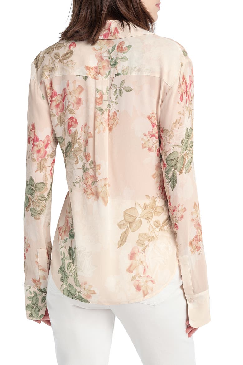 The Bailey Georgette Button-Up Shirt, Alternate, color, LIGHT PEACH ROSE G