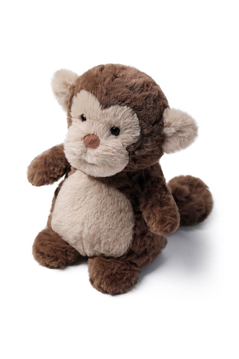 7 Inch Little Naughty Monkey Weighted Stuffed Animal, Alternate, color, Brown