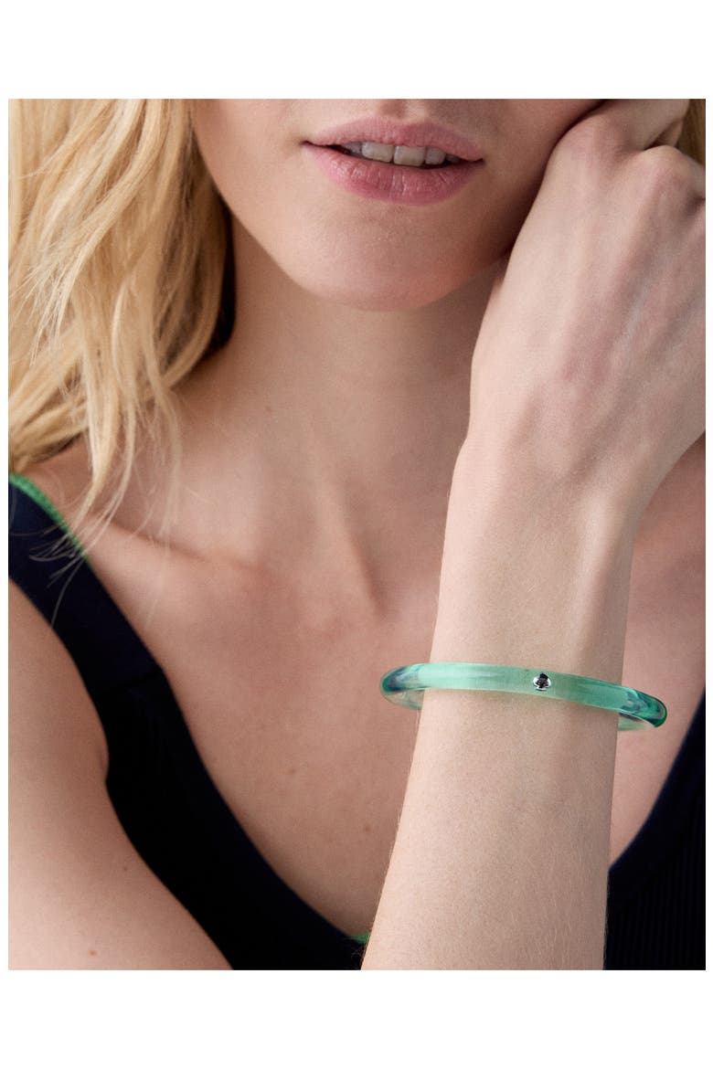 glow up thin bangle bracelet, Alternate, color, GREEN/ SILVER