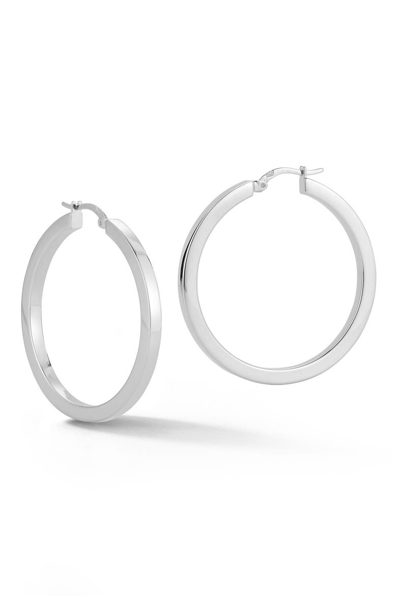 Tube Hoop Earrings, Main, color, SILVER