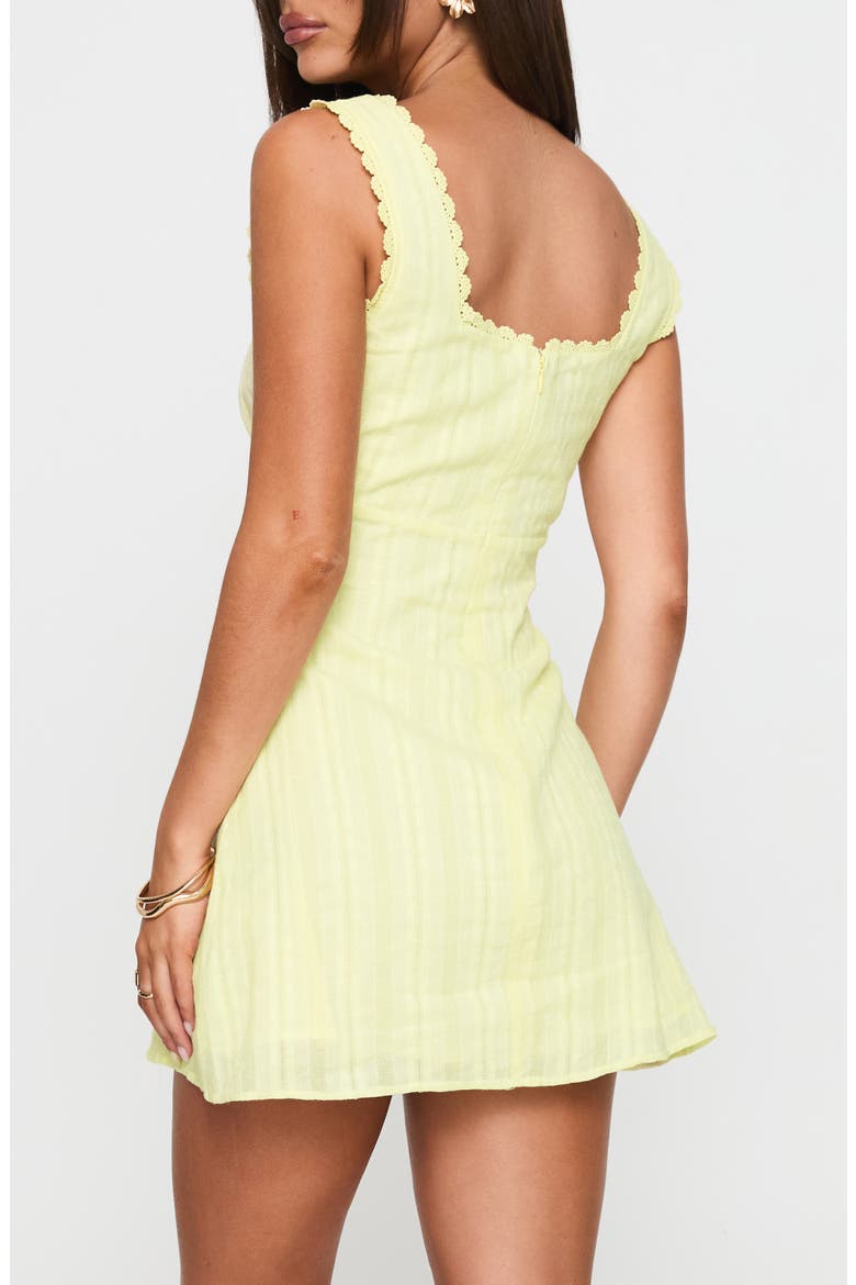 Dasha Cotton Fit & Flare Minidress, Alternate, color, LEMON