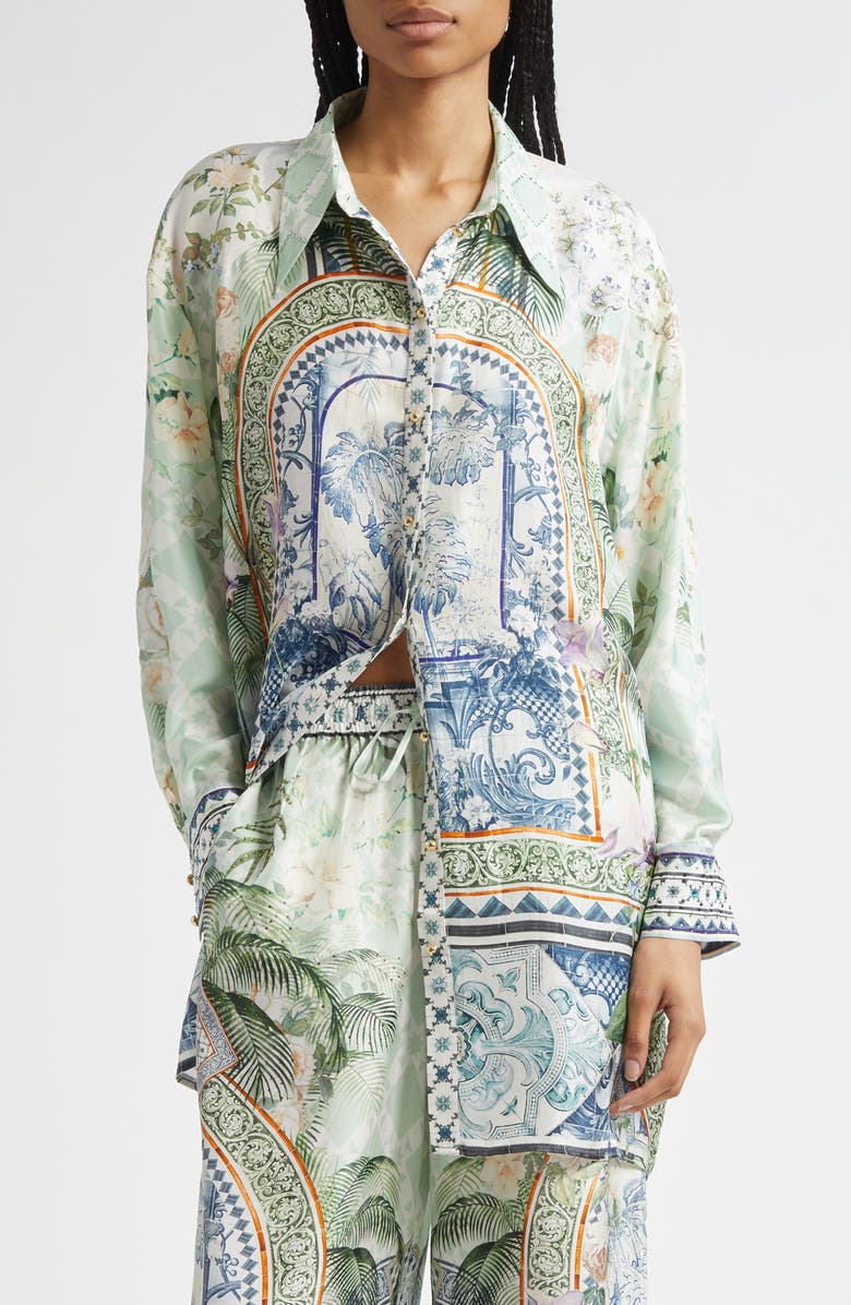 Camilla Long Sleeve Silk Shirtdress, Main, color,