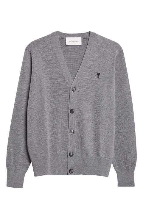 Ami de Coeur Patch Merino Wool Cardigan