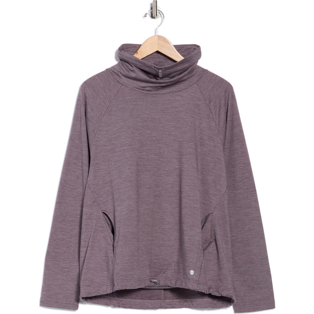 Apana Zephyr Cowl Neck Pullover Sweatshirt In Pink