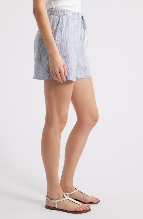Caslonr Caslon(r) Linen Drawstring Shorts In Blue- White Tay Stripe