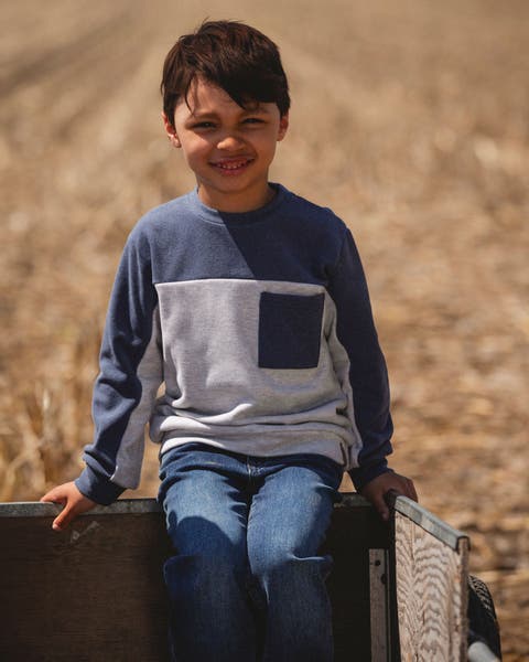 Long Sleeve Super Soft Brushed Jersey Top Color Block (Toddler & Little Kid)