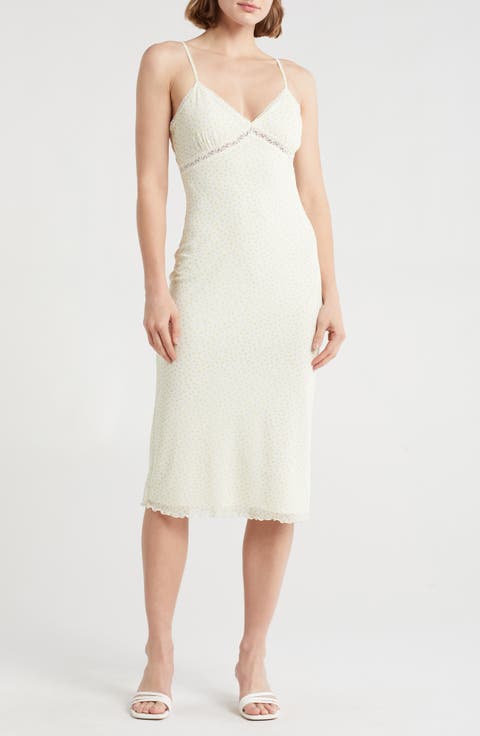 Lace Trim Mesh Dress