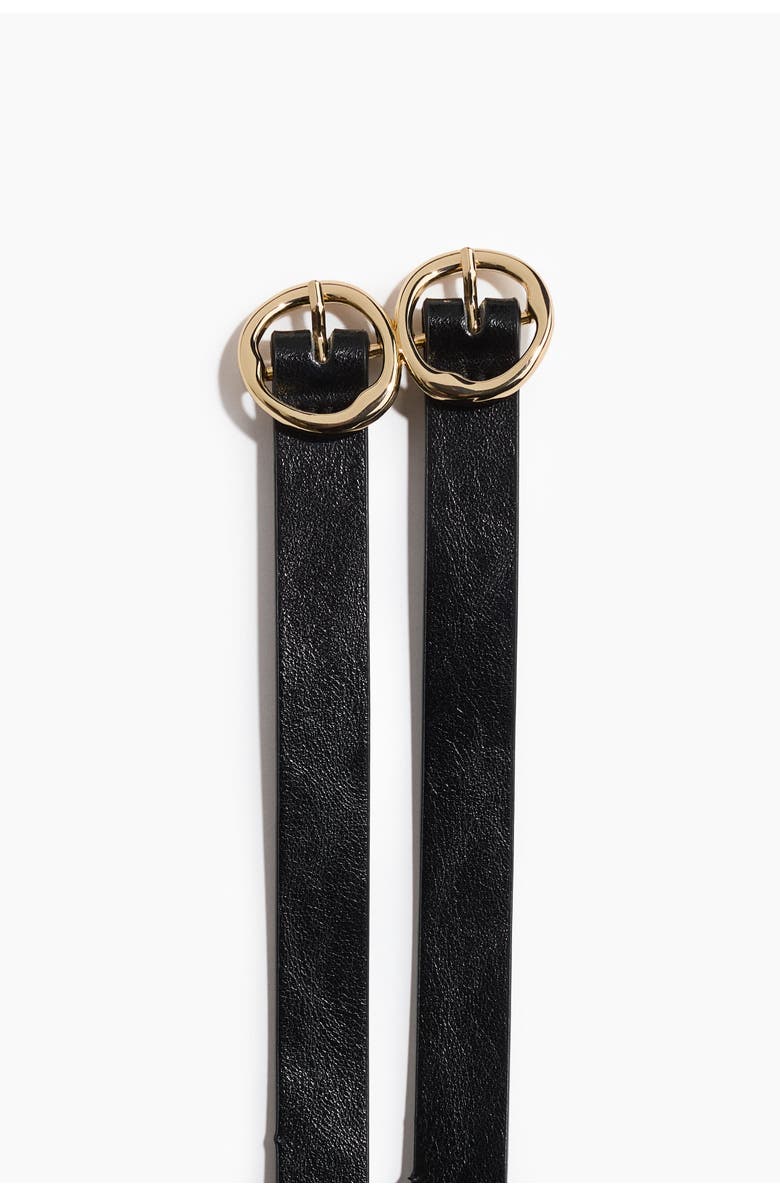 H&M Double-strap Waist Belt, Alternate, color, Black