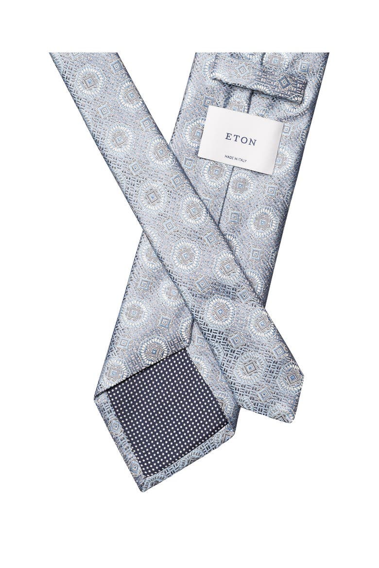 Medallion Silk Tie, Alternate, color, LIGHT BLUE