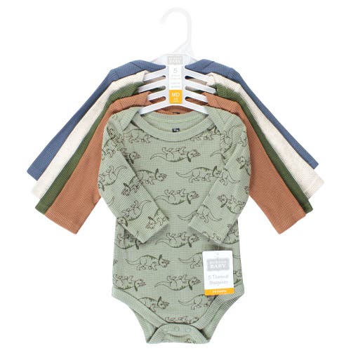 Hudson Baby Thermal Long Sleeve Bodysuits In Multi