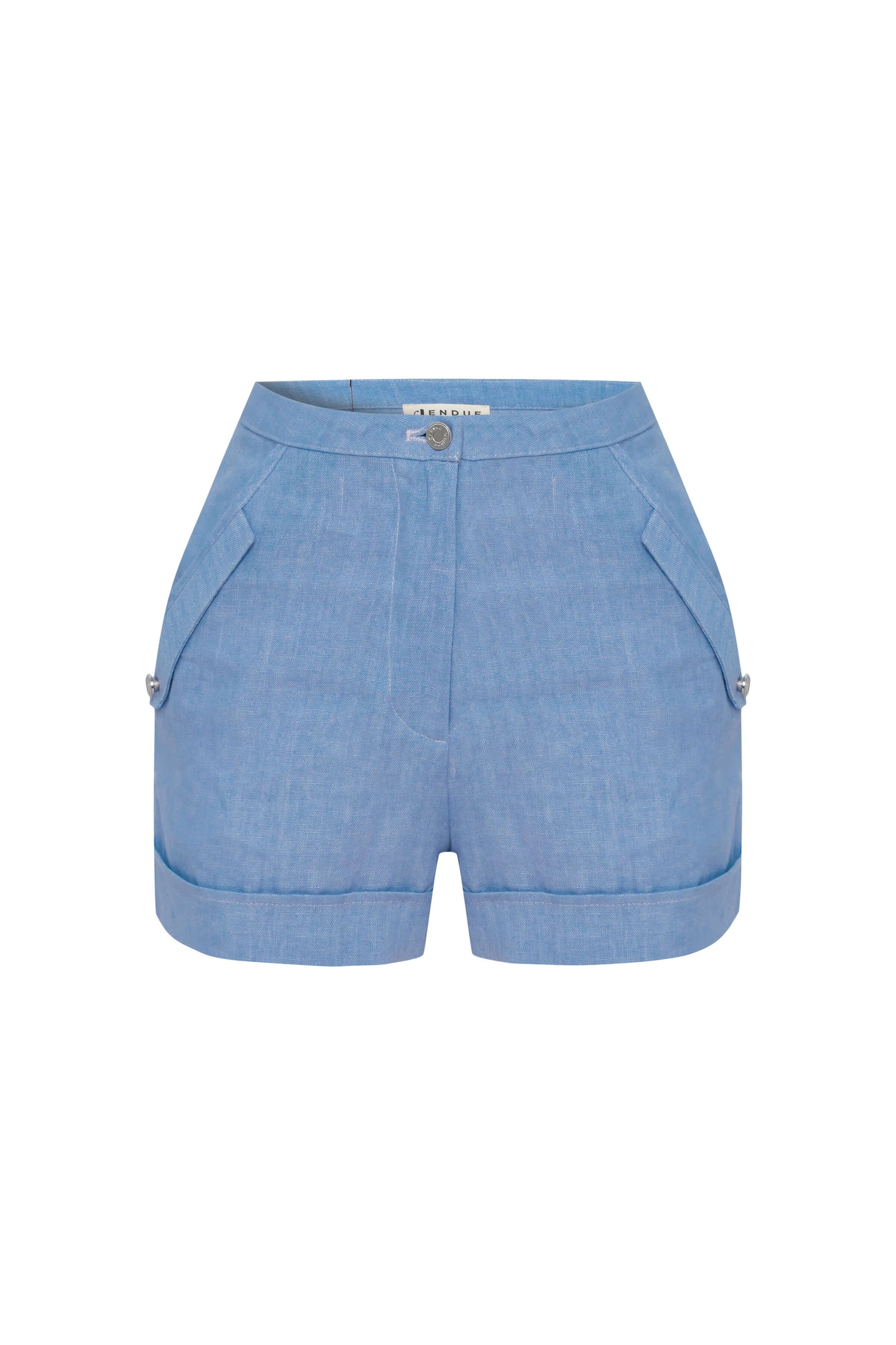 Amara Denim Linen Shorts - image 2