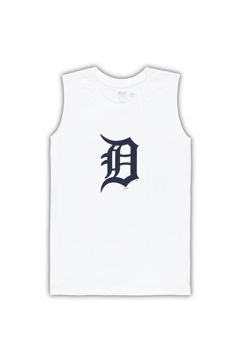 Women's Concepts Sport White/Navy Detroit Tigers Plus Size Tank Top & Shorts Sleep Set, Alternate, color, White
