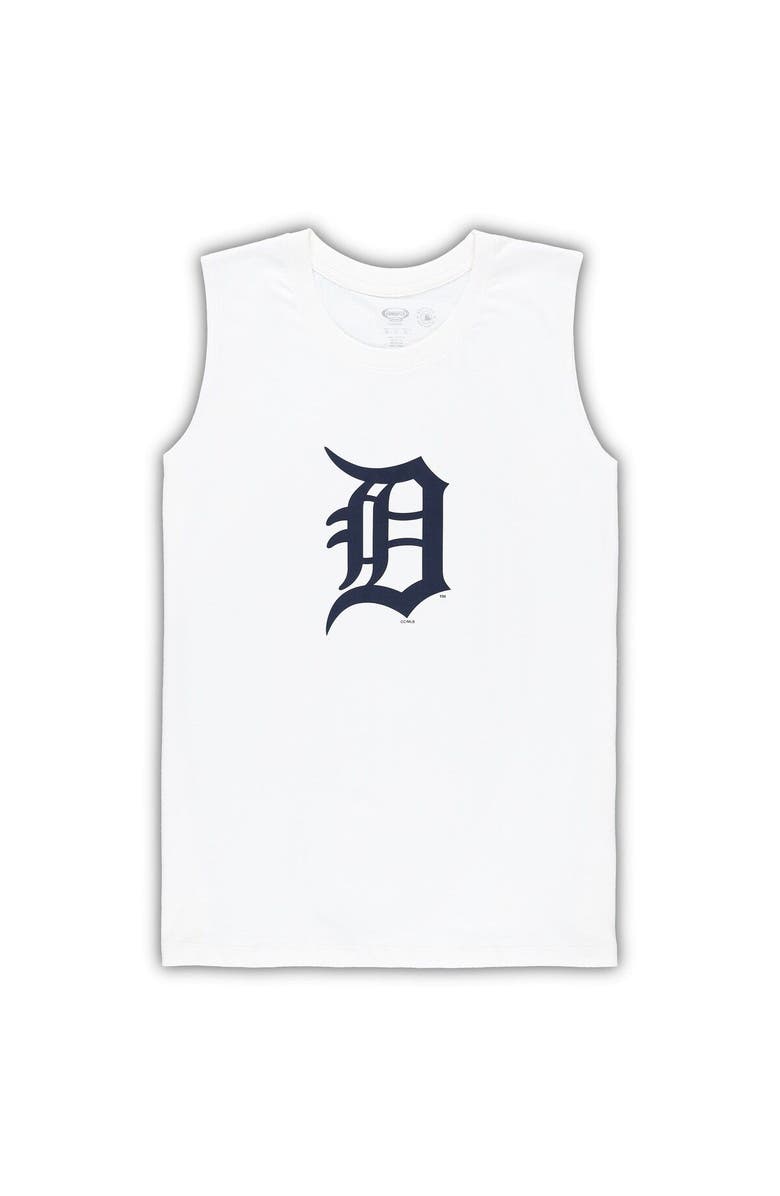 CONCEPTS SPORT Women's Concepts Sport White/Navy Detroit Tigers Plus Size Tank Top & Shorts Sleep Set, Alternate, color, White