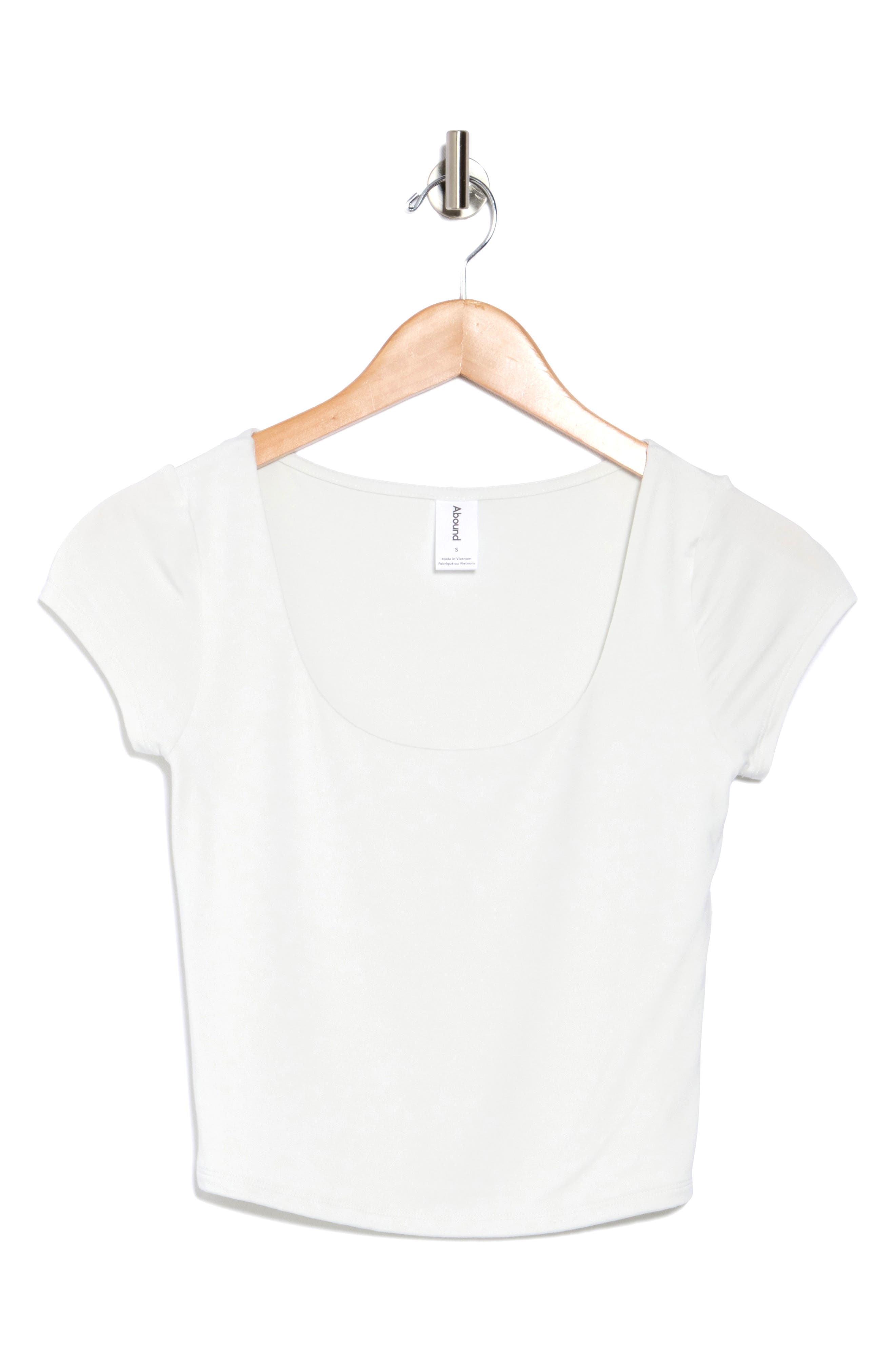 ABOUND ABOUND SCOOP NECK CAP SLEEVE CROP T-SHIRT
