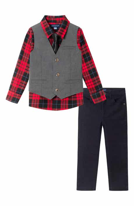 Andy & Evan Kids' Button-Up Shirt, Vest, Pants & Tie Set
