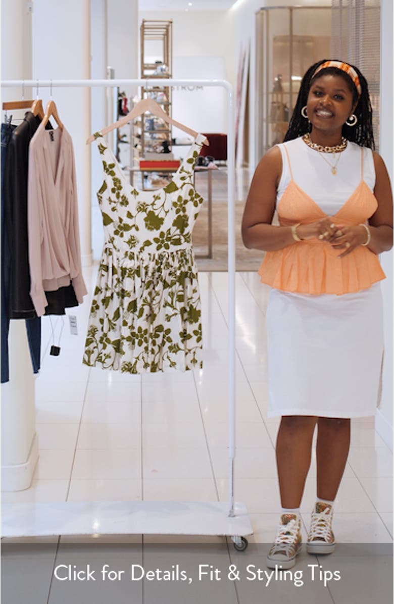 Floral Cotton Fit & Flare Minidress, sales video thumbnail