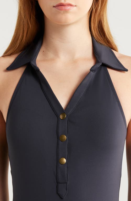Shop Hutch Halter Neck One-piece Swimsuit In Black