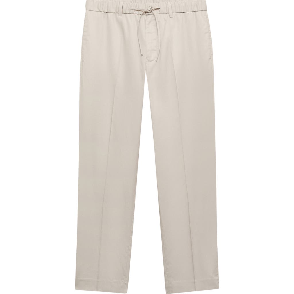 Mango Slim Fit Drawstring Waist Pants In Gray