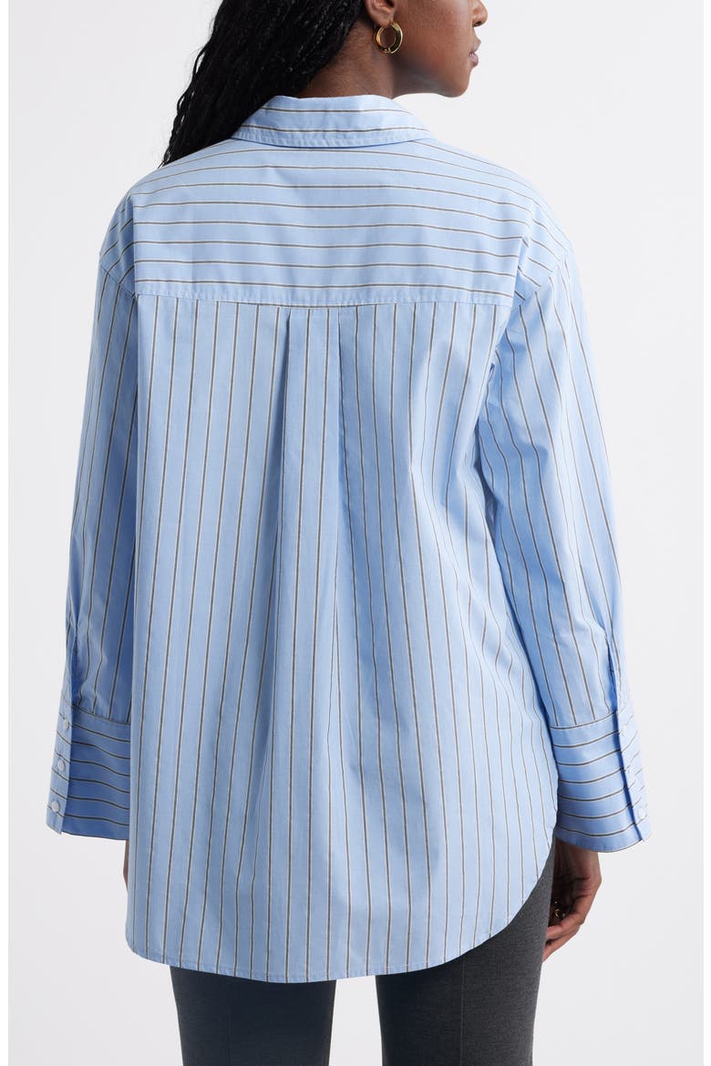 Stripe Cotton Poplin Button-Up Shirt, Alternate, color, BLUE- NAVY SHAYNA STRIPE