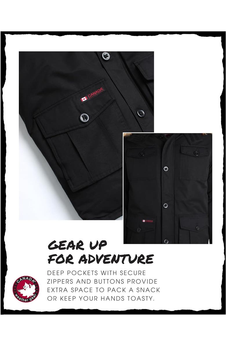 CANADA WEATHER GEAR Boys' Heavyweight Winter Ski Jacket, Alternate, color, Black