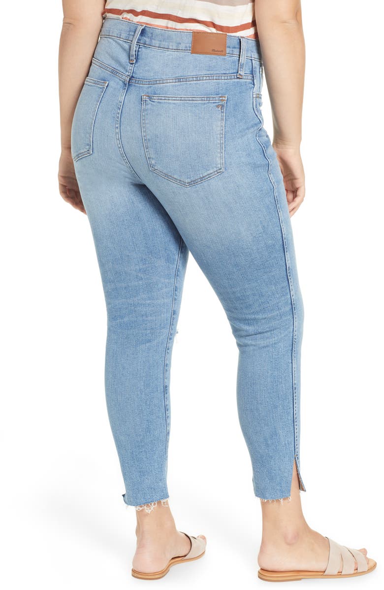 Madewell Ripped 10-Inch High Waist Crop Skinny Jeans, Alternate, color, 
