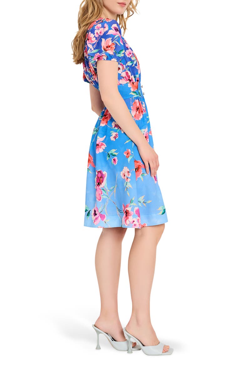 Floral Fit & Flare Dress, Alternate, color, PERI FLORAL
