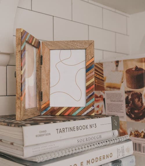 Matr Boomie Banka Mundi 4x6 Multicolor Double Picture Frame In Multicolor