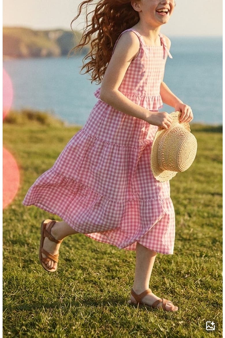 Kids' Vera Ruffle Gingham Tank & Maxi Skirt Set, Alternate, color, PINK/ WHITE