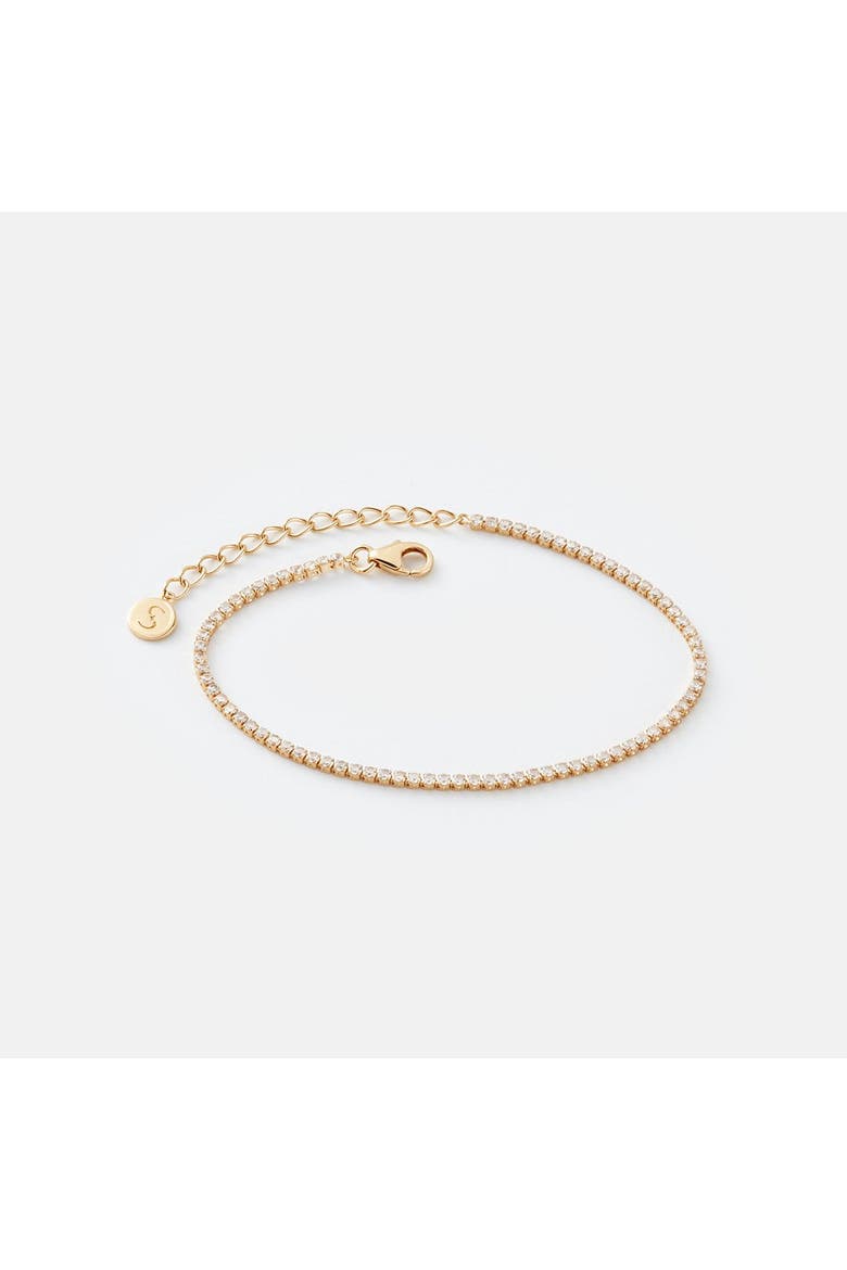 White Topaz Tennis Bracelet, Main, color, Gold
