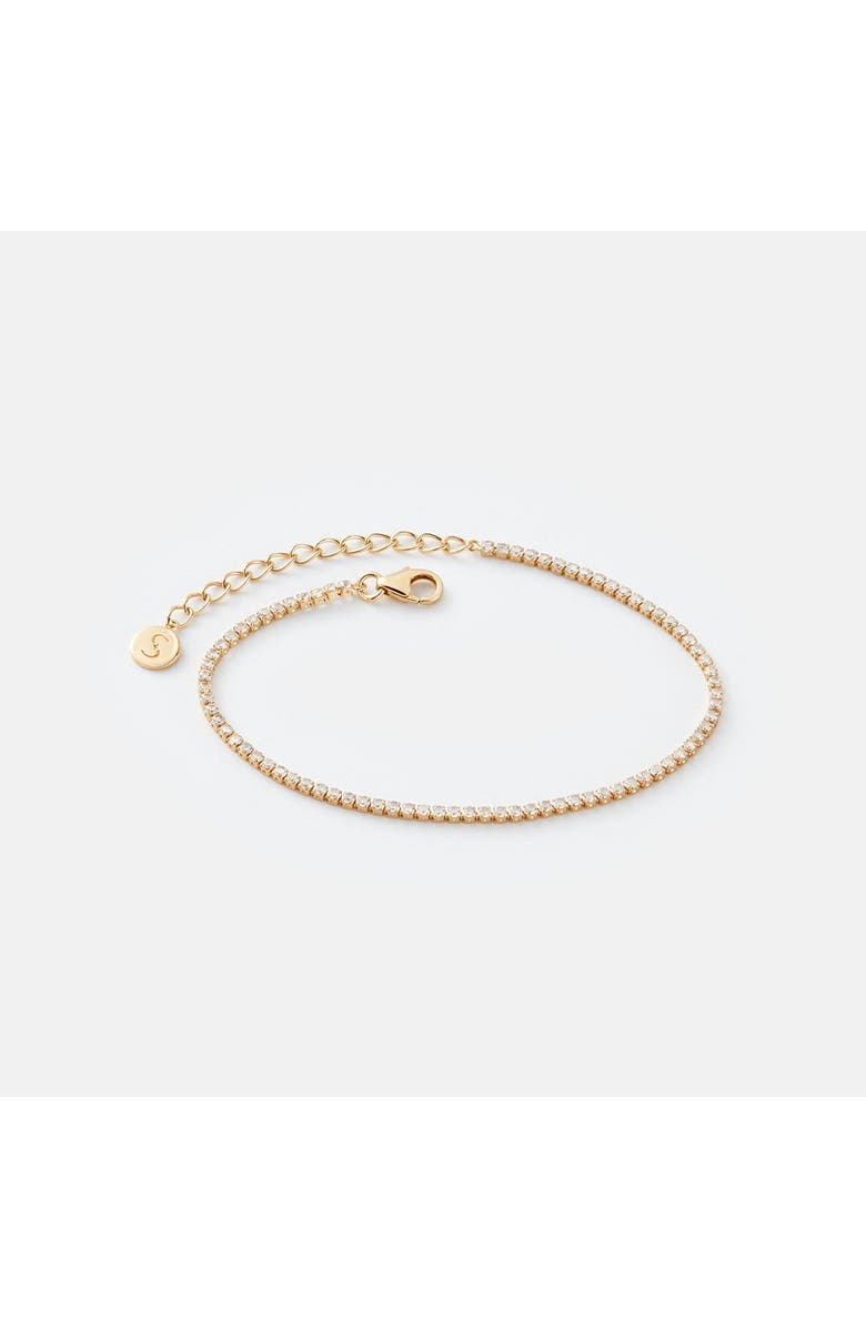 Sara Patino White Topaz Tennis Bracelet, Main, color, Gold