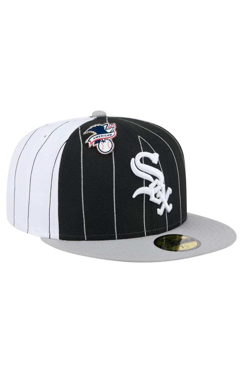 New Era Men's New Era Black Chicago White Sox Pinstripe 59FIFTY Fitted Hat, Alternate, color,