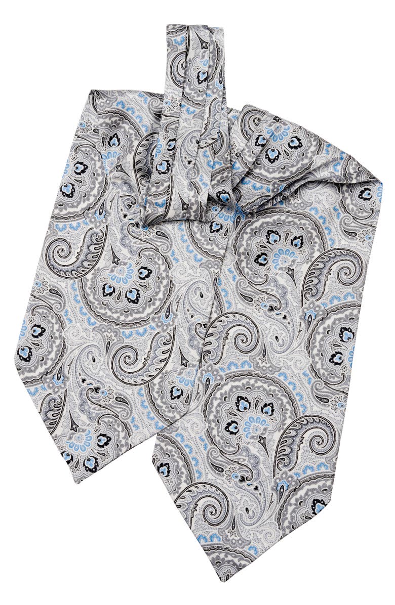 Elizabetta Bugatti - Silk Ascot Cravat Tie for Men, Alternate, color, Grey