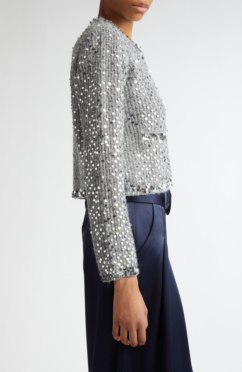 Cinq à Sept Benoit Sequin Jacket, Alternate, color, Silver